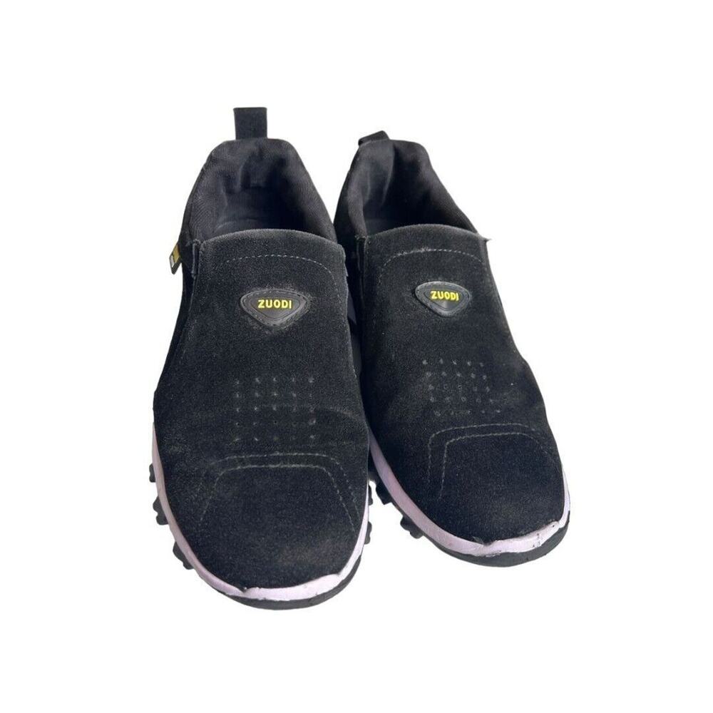 9 (40) Zuodi Black Suede Light Weight Comfort Shoes Sneakers Slip On